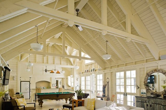 Sausalito vaulted ceiling exposed beam interior painting